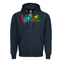 Navy christmas gemstone love Zipper Hoodie - RanaPortraitStore