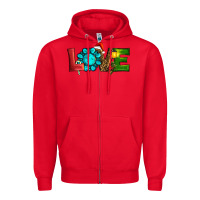 Red christmas gemstone love Zipper Hoodie - RanaPortraitStore