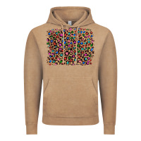Vintage Coffee leopard with multiple color glitters Vintage Hoodie - Artiststas
