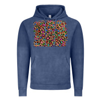 Vintage Denim leopard with multiple color glitters Vintage Hoodie - Artiststas