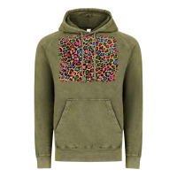 Vintage Olive leopard with multiple color glitters Vintage Hoodie - Artiststas