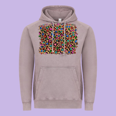 Leopard With Multiple Color Glitters Vintage Hoodie Designed By Artiststas