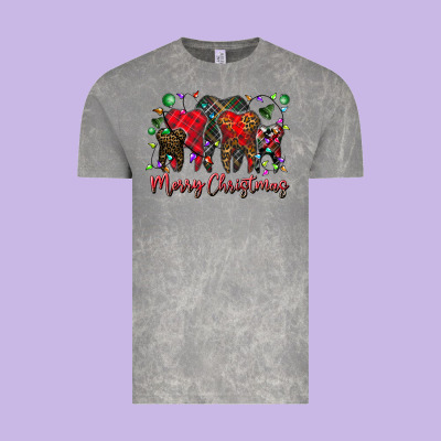 Merry Christmas Teeth Vintage Tee Designed By Cowhidedigitalart