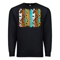 Black turquoise sunflowers cowhide leopard glitter background Premium Sweatshirt - RanaPortraitStore