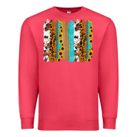 Cardinal turquoise sunflowers cowhide leopard glitter background Premium Sweatshirt - RanaPortraitStore