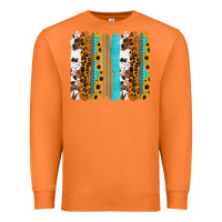 Carrot turquoise sunflowers cowhide leopard glitter background Premium Sweatshirt - RanaPortraitStore
