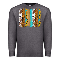 Charcoal Heather turquoise sunflowers cowhide leopard glitter background Premium Sweatshirt - RanaPortraitStore