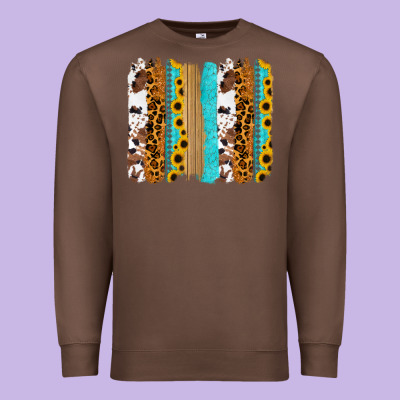 Turquoise Sunflowers Cowhide Leopard Glitter Background Premium Sweatshirt Designed By Ranaportraitstore