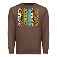 Chestnut turquoise sunflowers cowhide leopard glitter background Premium Sweatshirt - RanaPortraitStore