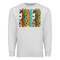 Dove Grey turquoise sunflowers cowhide leopard glitter background Premium Sweatshirt - RanaPortraitStore
