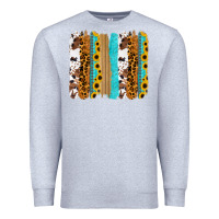 Heather Grey turquoise sunflowers cowhide leopard glitter background Premium Sweatshirt - RanaPortraitStore