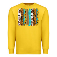 Lemon turquoise sunflowers cowhide leopard glitter background Premium Sweatshirt - RanaPortraitStore