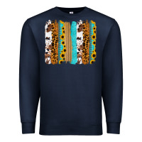 Navy turquoise sunflowers cowhide leopard glitter background Premium Sweatshirt - RanaPortraitStore