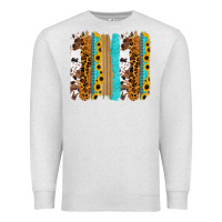 Oatmeal Heather turquoise sunflowers cowhide leopard glitter background Premium Sweatshirt - RanaPortraitStore