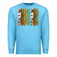 Ocean Blue turquoise sunflowers cowhide leopard glitter background Premium Sweatshirt - RanaPortraitStore