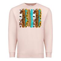 Pale Pink turquoise sunflowers cowhide leopard glitter background Premium Sweatshirt - RanaPortraitStore