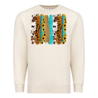 Sandshell turquoise sunflowers cowhide leopard glitter background Premium Sweatshirt - RanaPortraitStore