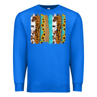 True Royal turquoise sunflowers cowhide leopard glitter background Premium Sweatshirt - RanaPortraitStore