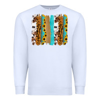White turquoise sunflowers cowhide leopard glitter background Premium Sweatshirt - RanaPortraitStore