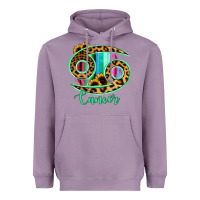 Lavender Cancer Zodiac Sign Sunflower Leopard Serape Heavyweight Hoodie - RanaPortraitStore