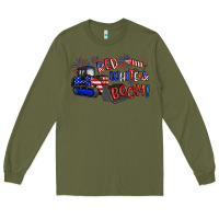 Army Green red white and boom Long Sleeve Tee - Artiststas