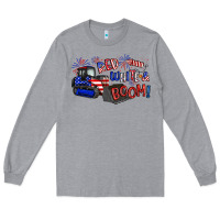Heather Grey red white and boom Long Sleeve Tee - Artiststas