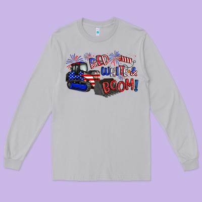 Red White And Boom Long Sleeve Tee Designed By Artiststas