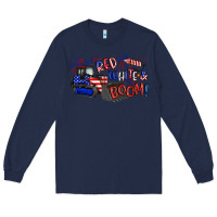 Navy red white and boom Long Sleeve Tee - Artiststas