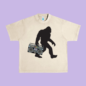 Bigfoot Beatbox Boom Box Retro   Bigfoot Boom Box Urban Heavy Tee Designed By Designefamous