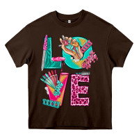 Chocolate Brown love with nail elements bbs Heavy Core Tee - BundleAndBundleShop