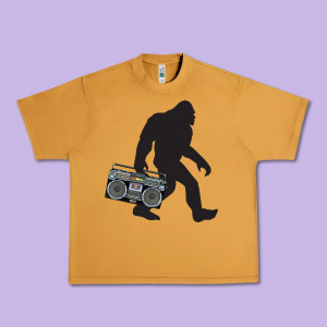 Bigfoot Beatbox Boom Box Retro   Bigfoot Boom Box Urban Heavy Tee Designed By Designefamous
