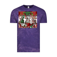 Cloud Purple merry Christmas Vintage Tee - CowhideDigitalArt