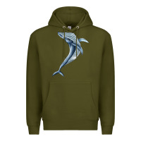Army Green humpback whale jumping Premium Hoodie - BarkalooDesign