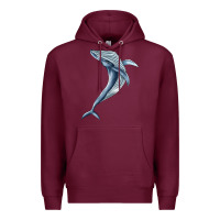 Burgundy humpback whale jumping Premium Hoodie - BarkalooDesign