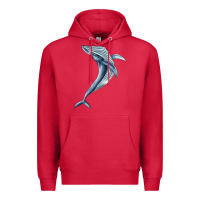 Cardinal humpback whale jumping Premium Hoodie - BarkalooDesign