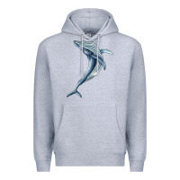 Heather Grey humpback whale jumping Premium Hoodie - BarkalooDesign
