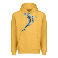 Mustard humpback whale jumping Premium Hoodie - BarkalooDesign