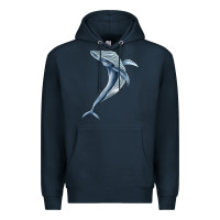 Navy humpback whale jumping Premium Hoodie - BarkalooDesign