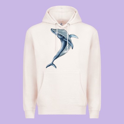 Humpback Whale Jumping Premium Hoodie Designed By Barkaloodesign