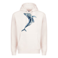 Pale Pink humpback whale jumping Premium Hoodie - BarkalooDesign