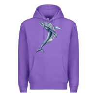 Purple humpback whale jumping Premium Hoodie - BarkalooDesign