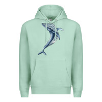Seafoam humpback whale jumping Premium Hoodie - BarkalooDesign