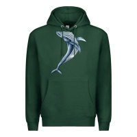 Sports Green humpback whale jumping Premium Hoodie - BarkalooDesign
