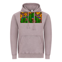 Vintage Zinc sunflowers and cactus license plate Vintage Hoodie - Artiststas
