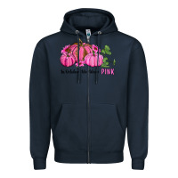 Navy in october we wear pink pumpkin and sunflowers Zipper Hoodie - RanaPortraitStore
