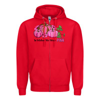 Red in october we wear pink pumpkin and sunflowers Zipper Hoodie - RanaPortraitStore
