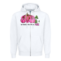 White in october we wear pink pumpkin and sunflowers Zipper Hoodie - RanaPortraitStore