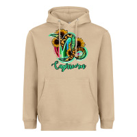 Mushroom Capricorn Zodiac Sign Sunflower Leopard Serape Heavyweight Hoodie - RanaPortraitStore