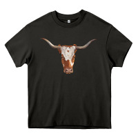 Asphalt longhorn cow head Heavy Core Tee - RanaPortraitStore