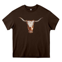 Chocolate Brown longhorn cow head Heavy Core Tee - RanaPortraitStore